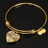 MY DAUGHTER YOU ARE PRECIOUS, SUNSHINE, JOY LOVE DAD - SILVER AND GOLD FINISHED HEART SHAPED NECKLACE AND BANGLE BRACELET (PURPLE ON TRANSPARENT) EO - podprintz.com