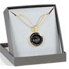 FATHER DAUGHTER FIST BUMP BEST FRIENDS - (BLACK & WHITE) GOLD FINISHED CIRCLE NECKLACE - podprintz.com