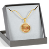 FATHER DAUGHTER FIST BUMP BEST FRIENDS - (RED ON TRANSPARENT) GOLD FINISHED CIRCLE NECKLACE - podprintz.com