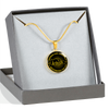 FATHER DAUGHTER FIST BUMP BEST FRIENDS - (GOLD TEXT) GOLD FINISHED CIRCLE NECKLACE - podprintz.com