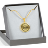 FATHER DAUGHTER FIST BUMP BEST FRIENDS - (BLACK ON TRANSPARENT) GOLD FINISHED CIRCLE NECKLACE - podprintz.com