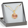 FATHER DAUGHTER FIST BUMP BEST FRIENDS - (PINK ON TRANSPARENT) GOLD FINISHED CIRCLE NECKLACE - podprintz.com