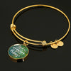 GOD COULDN'T BE EVERYWHERE, SO HE CREATED MOTHERS (WHITE ON GREEN) SILVER AND GOLD FINISHED CIRCLE SHAPED NECKLACE - podprintz.com