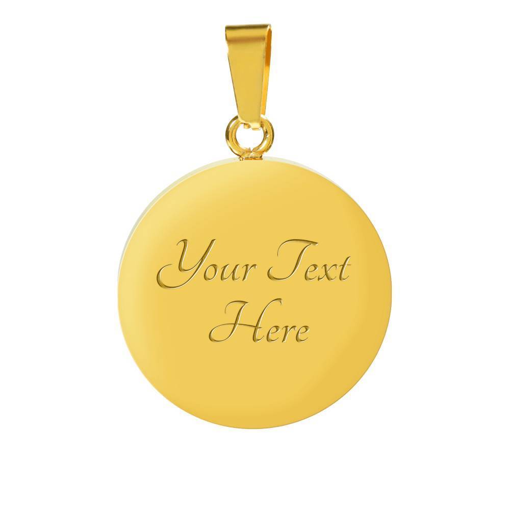 FIRST MY MOTHER, FOREVER MY FRIEND (WHITE ON PURPLE) SILVER AND GOLD FINISHED CIRCLE SHAPED NECKLACE - podprintz.com