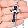 THE MYTH DAD, THE PROTECTOR, THE LEGEND - SILVER OR GOLD CROSS SHAPED NECKLACE MILITARY BALL CHAIN (EO) - podprintz.com