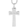 I'M A PROUD FIREFIGHTER DAD - SILVER OR GOLD CROSS SHAPED NECKLACE MILITARY BALL CHAIN (EO) - podprintz.com