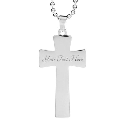 I'M A PROUD FIREFIGHTER DAD - SILVER OR GOLD CROSS SHAPED NECKLACE MILITARY BALL CHAIN (EO) - podprintz.com