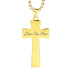 I'M A PROUD FIREFIGHTER DAD - SILVER OR GOLD CROSS SHAPED NECKLACE MILITARY BALL CHAIN (EO) - podprintz.com