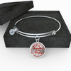 My Amazing Daughter Every Second, Silver or Gold Finished Bangle Bracelet (Red on Transparent) - podprintz.com