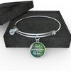 GOD COULDN'T BE EVERYWHERE, SO HE CREATED MOTHERS (WHITE ON GREEN) SILVER AND GOLD FINISHED CIRCLE SHAPED NECKLACE - podprintz.com