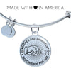 FATHER DAUGHTER FIST BUMP BEST FRIENDS - (BLACK ON TRANSPARENT) SILVER FINISHED CIRCLE BANGLE BRACELET - podprintz.com
