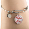 My Amazing Daughter Every Second, Silver or Gold Finished Bangle Bracelet (Red on Transparent) - podprintz.com