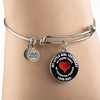 My Little Girl Forever, Love Dad (White Text) - Silver Finished Circle Bangle Bracelet - podprintz.com