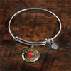 My Little Girl Forever, Love Dad (Yellow Text) - Silver Finished Circle Bangle Bracelet - podprintz.com