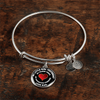 My Little Girl Forever, Love Dad (White Text) - Silver Finished Circle Bangle Bracelet - podprintz.com