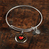 My Little Girl Forever, Love Dad (Yellowish Text) - Silver Finished Circle Bangle Bracelet - podprintz.com