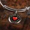 My Little Girl Forever, Love Dad (Yellowish Text) - Silver Finished Circle Bangle Bracelet - podprintz.com