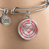 My Little Girl Forever, Love Dad - Silver Finished Circle Bangle Bracelet (Red on Transparent) - podprintz.com