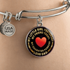 My Little Girl Forever, Love Dad (Yellowish Text) - Silver Finished Circle Bangle Bracelet - podprintz.com