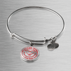 My Little Girl Forever, Love Dad - Silver Finished Circle Bangle Bracelet (Red on Transparent) - podprintz.com