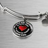 My Little Girl Forever, Love Dad (White Text) - Silver Finished Circle Bangle Bracelet - podprintz.com