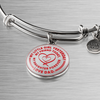 My Little Girl Forever, Love Dad - Silver Finished Circle Bangle Bracelet (Red on Transparent) - podprintz.com