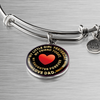 My Little Girl Forever, Love Dad (Yellowish Text) - Silver Finished Circle Bangle Bracelet - podprintz.com