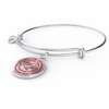 My Little Girl Forever, Love Dad - Silver Finished Circle Bangle Bracelet (Red on Transparent) - podprintz.com