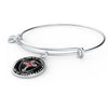 LORD IS MY STRENGTH AND MY SHIELD (RED CROSS) - SILVER AND GOLD FINISHED CIRCLE BANGLE BRACELET EO - podprintz.com
