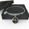 The Lord is my Strength and my Shield - Silver Finished Circle Bangle Bracelet - podprintz.com