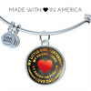 My Little Girl Forever, Love Dad (Yellow Text) - Silver Finished Circle Bangle Bracelet - podprintz.com
