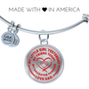 My Little Girl Forever, Love Dad - Silver Finished Circle Bangle Bracelet (Red on Transparent) - podprintz.com