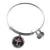 LORD IS MY STRENGTH AND MY SHIELD (RED CROSS) - SILVER AND GOLD FINISHED CIRCLE BANGLE BRACELET EO - podprintz.com