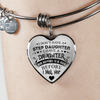 I DON'T HAVE A STEPDAUGHTER, SILVER OR GOLD FINISHED HEART SHAPED BANGLE BRACELET (BLACK ON TRANSPARENT) - podprintz.com