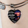 My Daughter, You are Amazing, Love Dad - Silver Finished Heart Bangle Bracelet - podprintz.com
