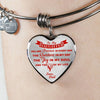 MY DAUGHTER YOU ARE PRECIOUS, SUNSHINE, JOY LOVE DAD - SILVER AND GOLD FINISHED HEART SHAPED NECKLACE AND BANGLE BRACELET (RED ON TRANSPARENT) EO - podprintz.com
