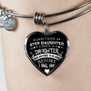 I DON'T HAVE A STEPDAUGHTER, SILVER OR GOLD FINISHED HEART SHAPED BANGLE BRACELET (WHITE ON BLACK) - podprintz.com