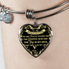 My Daughter, You are Precious (Yellow on Black) - Silver Finished Heart Bangle Bracelet - podprintz.com