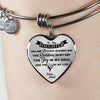 MY DAUGHTER YOU ARE PRECIOUS, SUNSHINE, JOY LOVE DAD - SILVER AND GOLD FINISHED HEART SHAPED NECKLACE AND BANGLE BRACELET (BLACK ON TRANSPARENT) EO - podprintz.com