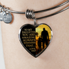 My Daughter, You are Amazing, Love Dad (Walk in Field) - Silver Finished Heart Bangle Bracelet - podprintz.com