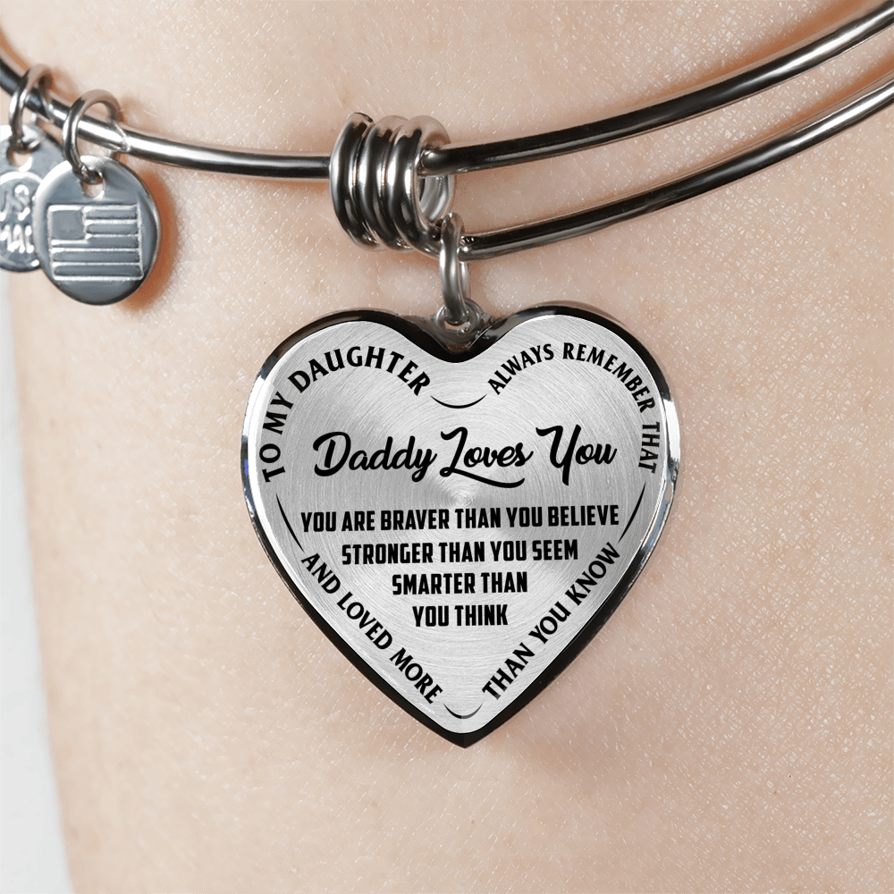 Daddy Loves You Father/Daughter Necklace Black on Transparent - podprintz.com