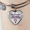 I DON'T HAVE A STEPDAUGHTER, BORN BEFORE I MET HER, SILVER OR GOLD FINISHED HEART SHAPED BANGLE BRACELET (PURPLE ON TRANSPARENT) - podprintz.com