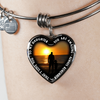 My Daughter, You are Amazing, Silver or Gold Finished Heart Shaped Bangle Bracelet (Sunset Beach Sand Edition) - podprintz.com