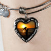 My Daughter, You are Amazing, Silver or Gold Finished Heart Shaped Bangle Bracelet (Beach at Dawn Edition) - podprintz.com