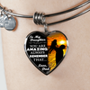 My Daughter, You are Amazing, Love Dad (Sunset Lift) - Silver Finished Heart Bangle Bracelet - podprintz.com