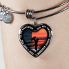 My Daughter, You are Amazing, Silver or Gold Finished Heart Shaped Bangle Bracelet (Ocean Deck Sunset Edition) - podprintz.com