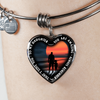My Daughter, You are Amazing, Silver or Gold Finished Heart Shaped Bangle Bracelet (Pink Sunset Deck Edition) - podprintz.com