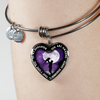 My Daughter, You are Amazing, Silver or Gold Finished Heart Shaped Bangle Bracelet (Purple Sky Moon Edition) - podprintz.com