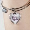 DADDY'S LITTLE GIRL GOLD OR SILVER FINISHED HEART SHAPED NECKLACE OR BANGLE BRACELET, PURPLE ON TRANSPARENT (EO) - podprintz.com