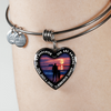 My Daughter, You are Amazing, Silver or Gold Finished Heart Shaped Bracelet (Full Moon Beach Black Edition) - podprintz.com
